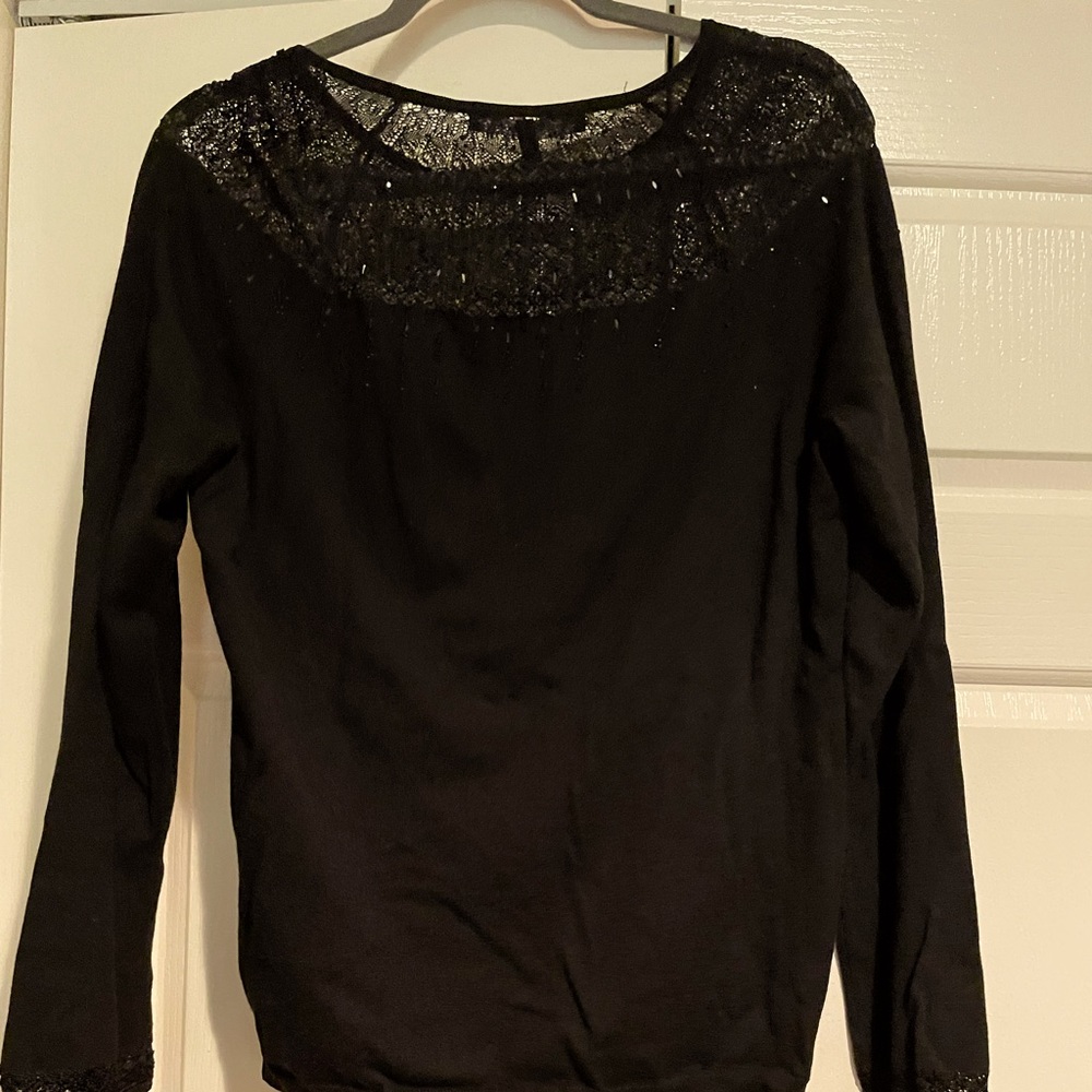 White House Black Market Black Sweater - Large